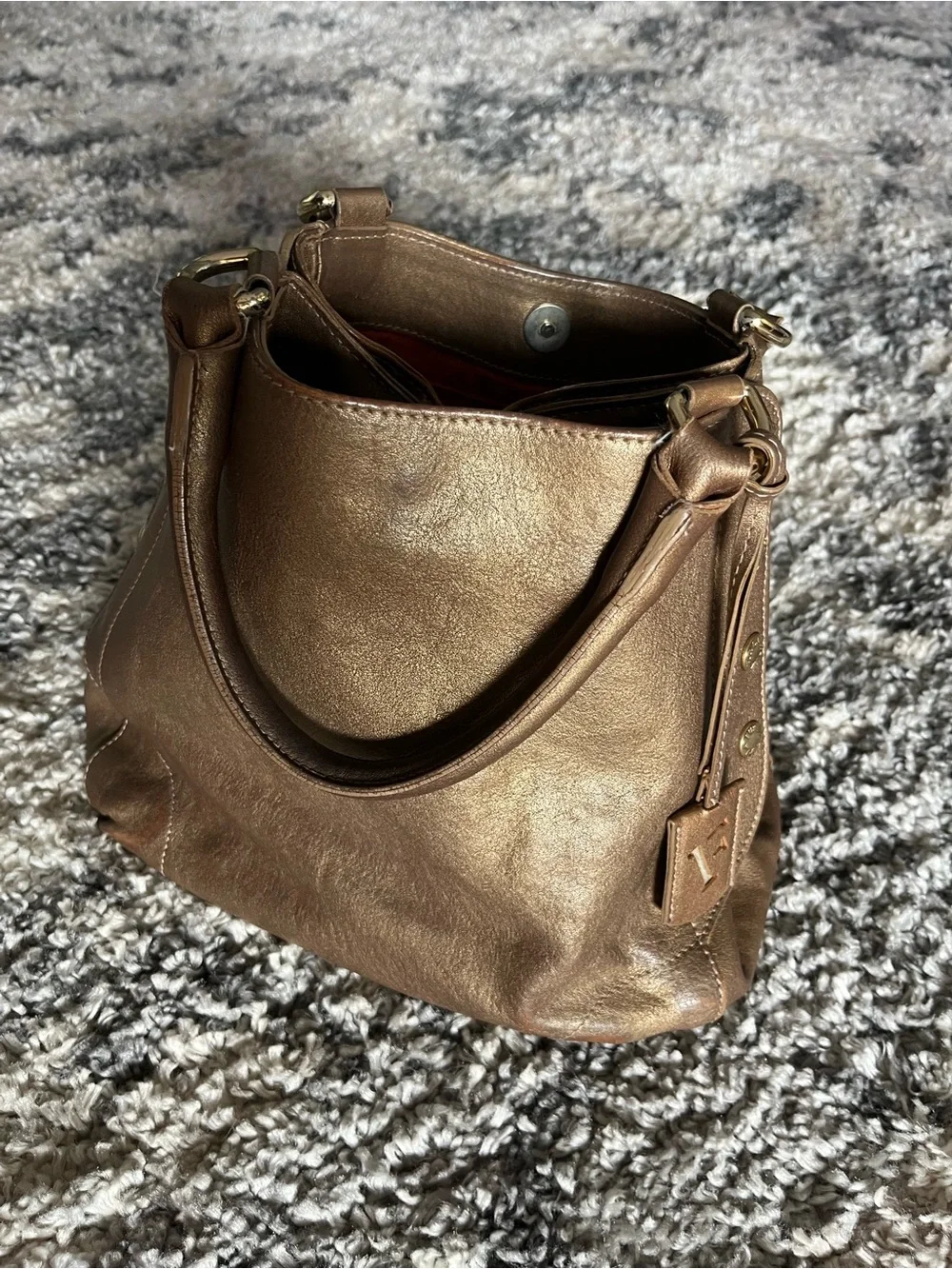 FURLA bronze Leather handbag